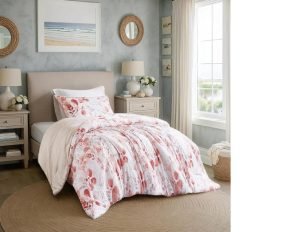 Lightweight Seersucker Botanical Comforter Set King Size