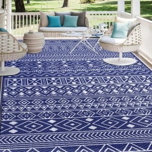 Reversible Waterproof Outdoor Plastic Straw Rug