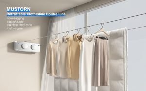 Retractable Clothesline Indoor Outdoor Clothes Line