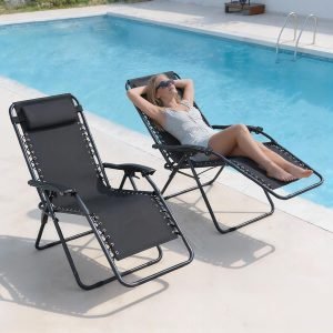 Outdoor Zero Gravity Chairs Set of 2 