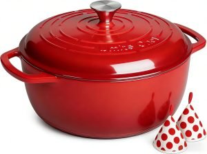 6QT Enameled Cast Iron Dutch Oven with Lid
