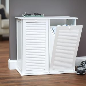 Laundry Sorter Cabinet with Shutter Front