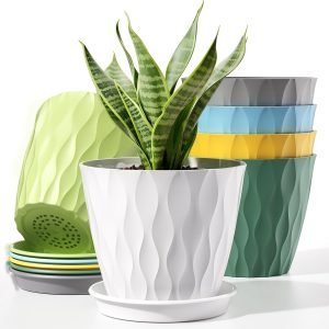 6 Pack Plastic Indoor Flower Pots 