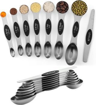 Pack of 8 Stainless Steel Magnetic Measuring Spoons Set 