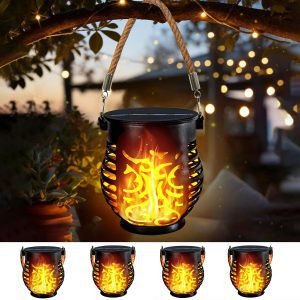4 Pack Solar Lanterns Outdoor Waterproof 
