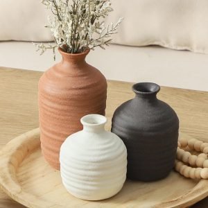 Ceramic Vase Set of 3 Decorative Vase 