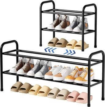 2-Tier Adjustable Metal Shoe Organizer 