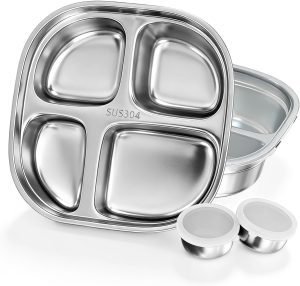 Stainless Steel Divided Plate for Kids Toddler