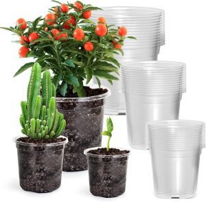 36 Packs Nursery Pots with Drainage Hole