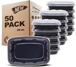 Meal Prep Containers 50 Pack 1 Compartment with Lids 