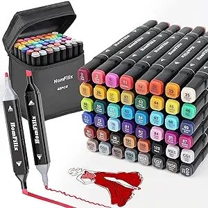 120 Colors Dual Tip Alcohol Markers Set 