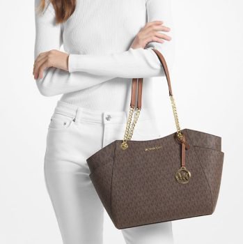 Michael Kors Jet Set Large Signature Logo Shoulder Bag