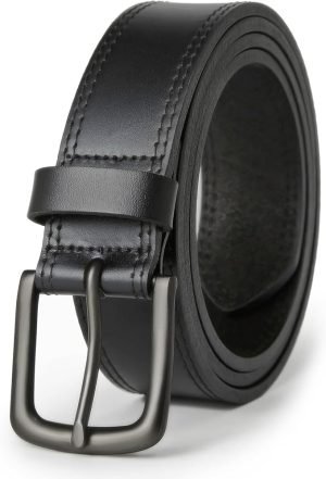 Men’s Full Grain Leather Casual Jeans Belt 