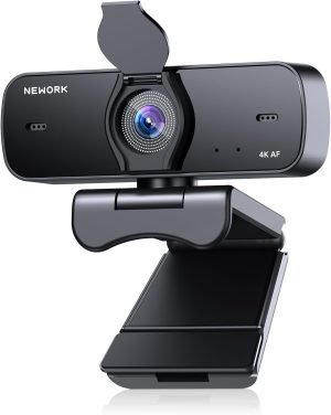 4K Webcam for PC with 2 Noise-Cancelling Microphones