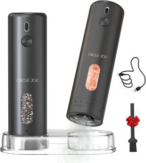 Rechargeable Electric Salt and Pepper Grinder Set 