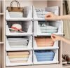 4 Pack Stackable Closet Storage Basket