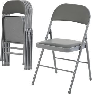 6 Pack Folding Chairs with Padded Cushion 