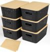 6 Pack Plastic Storage Baskets