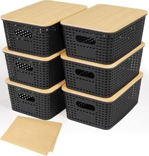 6 Pack Plastic Storage Baskets