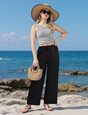 Womens Linen Casual Pants