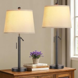 Bedside Table Lamps Set of 2