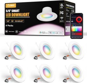 6 Pack 5/6 Inch WiFi LED Smart Matter Lights 