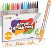 Acrylic Paint Markers Brush Tip 18 Colors