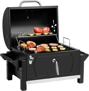 Portable Charcoal Grill with Warming Rack