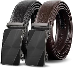Men’s Ratchet Leather Belts 2-Pack 