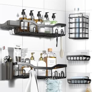 7-Pack Adhesive Shower Caddy Organizer Set 