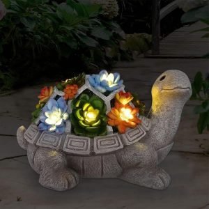 Solar Garden Outdoor Turtle Statue 