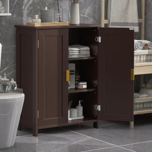 Brown Bathroom Storage Cabinet