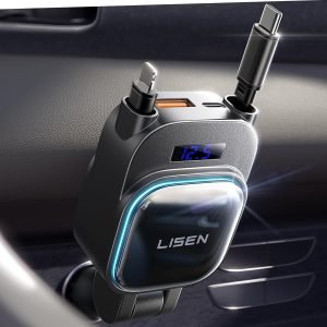 96W 4-in-1 Retractable Car Charger 