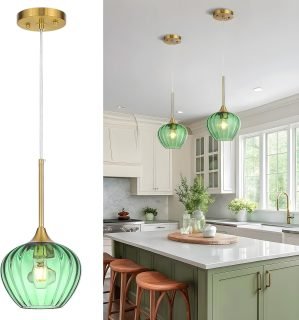 Green Glass Pendant Light