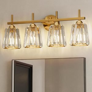 Crystal Bathroom Light Fixtures Over Mirror 