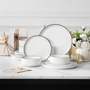 12 Pieces Modern Porcelain Dinnerware Set