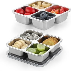 4 Divided Compartments Snack Containers
