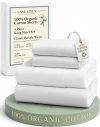 100% Organic Cotton King Size Sheets Set 