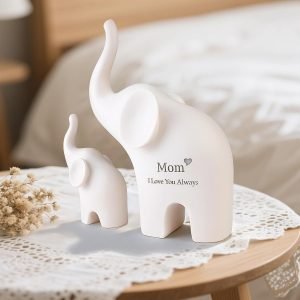 Elephant Mama and Baby Figurine for Home Deocr !