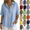 Cotton Linen Tops for Women 