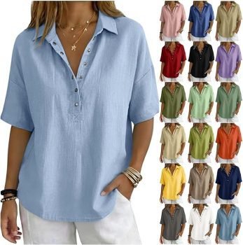 Cotton Linen Tops for Women 