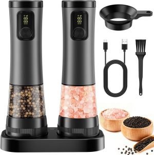 Electric Salt and Pepper Grinder Set 