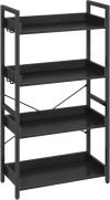 4-Tier Bookshelf with 4 Hooks 