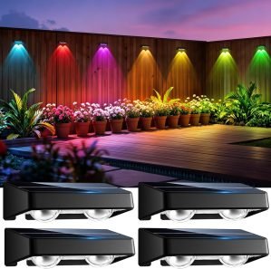 Solar Fence Lights Outdoor 4 Pack