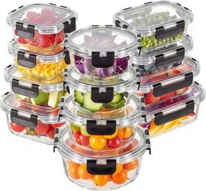 12 Pack Glass Food Storage Containers with Lids 