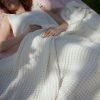 Bedsure Cooling Cotton Waffle Oversized Blanket