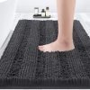 Striped Grey Bathroom Rug Mat