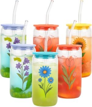 6 Pack Glass Cup Set 