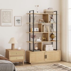 5 Tier Rattan Bookshelf