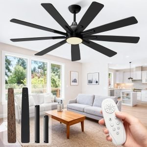 72 Inch Black Ceiling Fan 